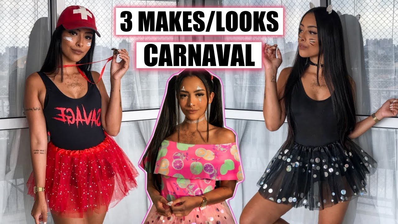 3 MAKES E LOOKS DE EMERGÊNCIA PARA O CARNAVAL! Nicole Prazeres