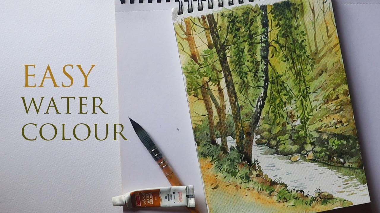 Watercolour of trees  | simple watercolor step by step | Landscape painting