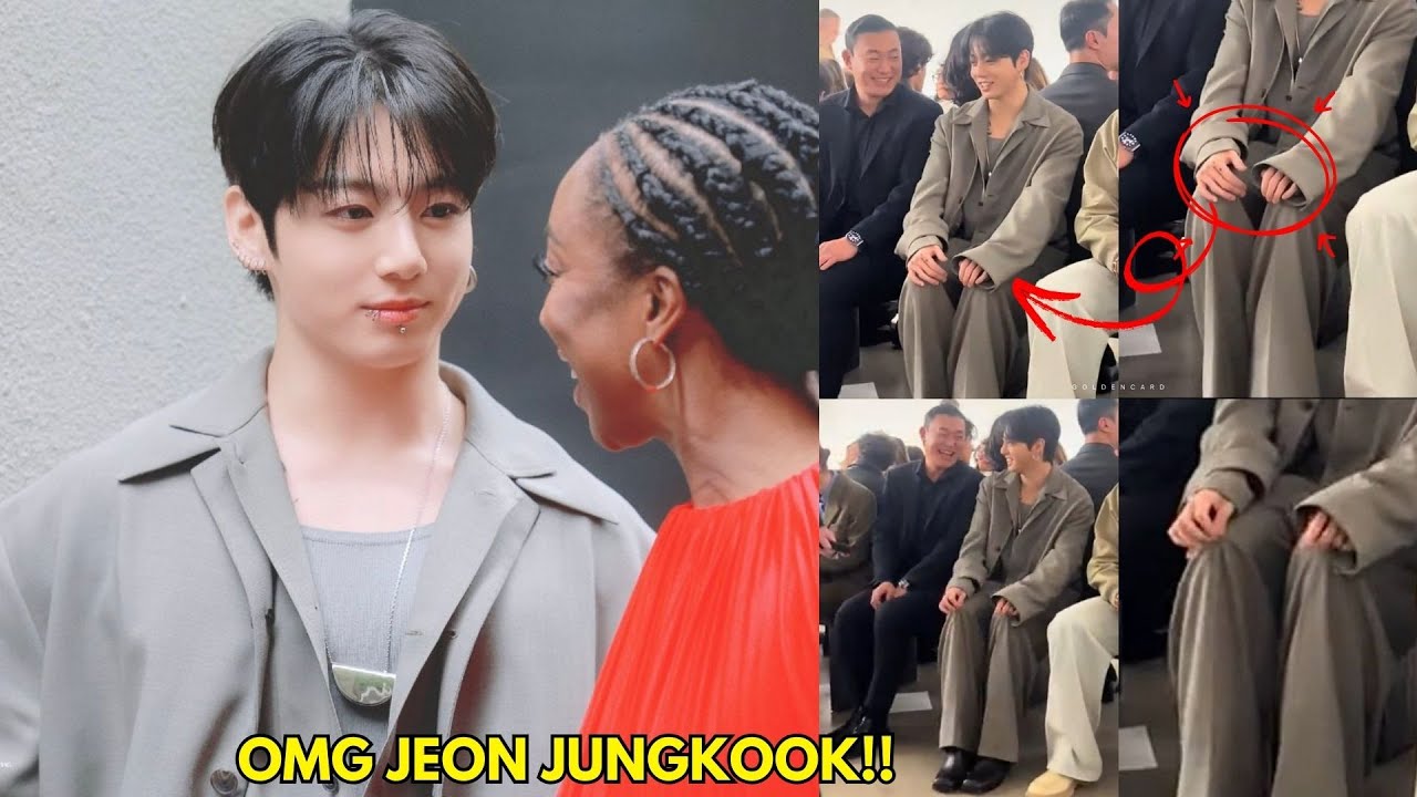 The way Jungkook laugh because the reported couldn&rsquo;t get the mic through the bodyguard😂😂