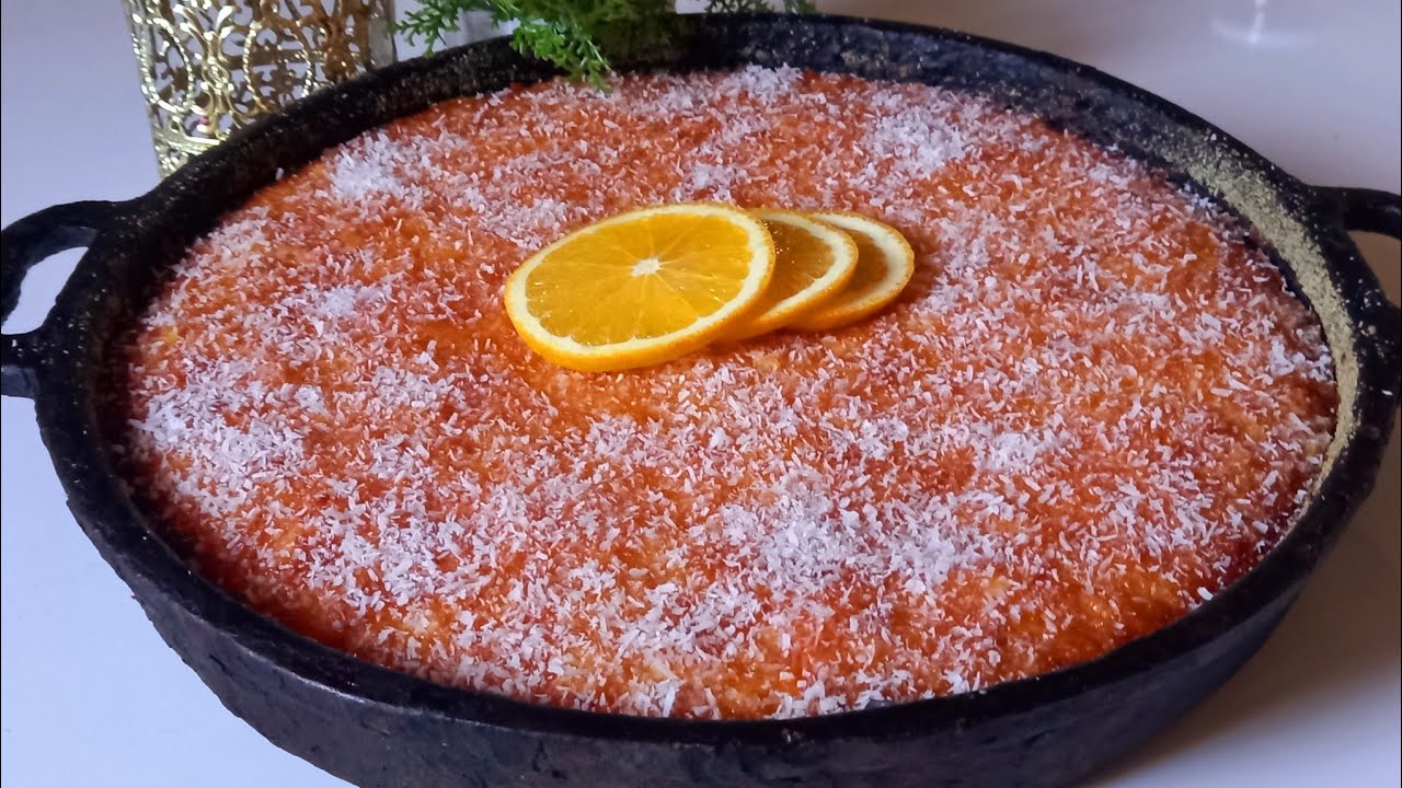 بسبوسة حرشة😋بدون حليب ولا ياغورت سهلة واقتصادية كتحمق متشبعوش منها