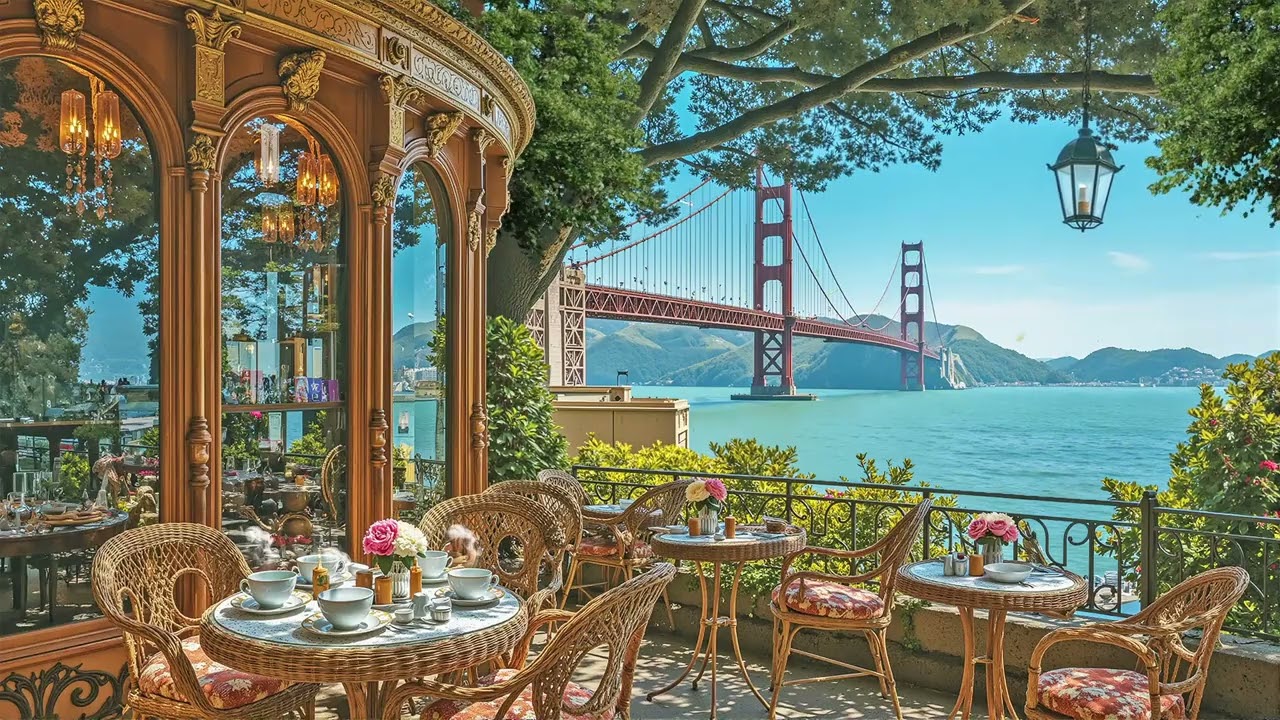 Morning Jazz by the Golden Gate Bridge | Smooth Coffeehouse Vibes in San Francisco ☀️🎷