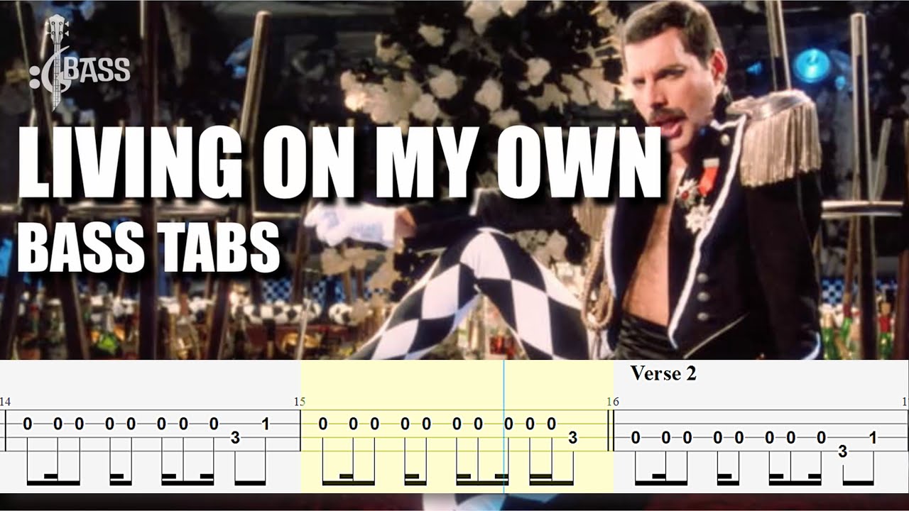 Freddie Mercury - Living On My Own (Bass Tabs) By Chami's Arts