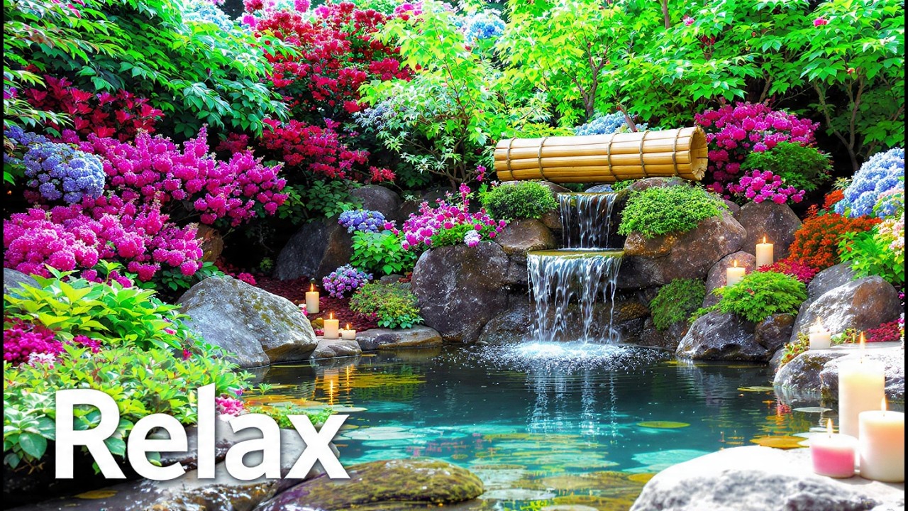 Relaxing Water Fountain and Soft Piano for Peaceful Deep Sleep | LIVE