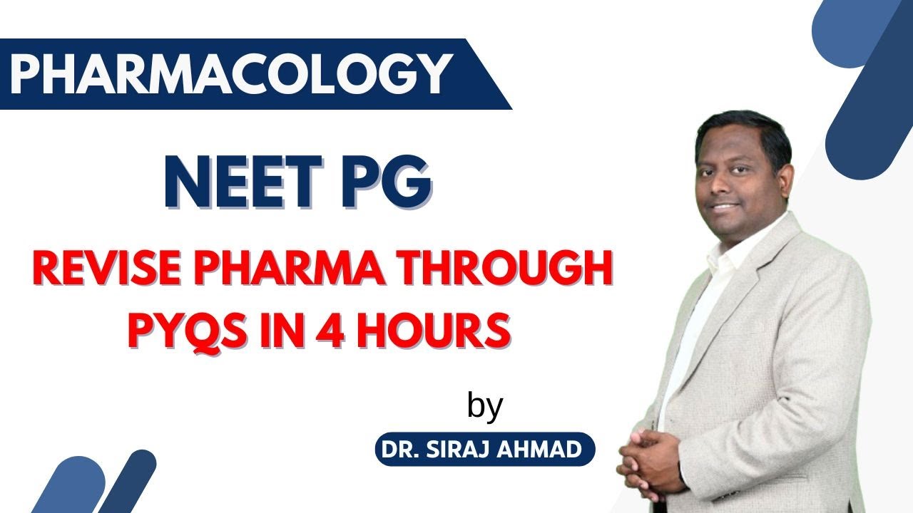 Revise Pharma Through PYQs in 4 hours | Siraj Ahmad | Pharmacology