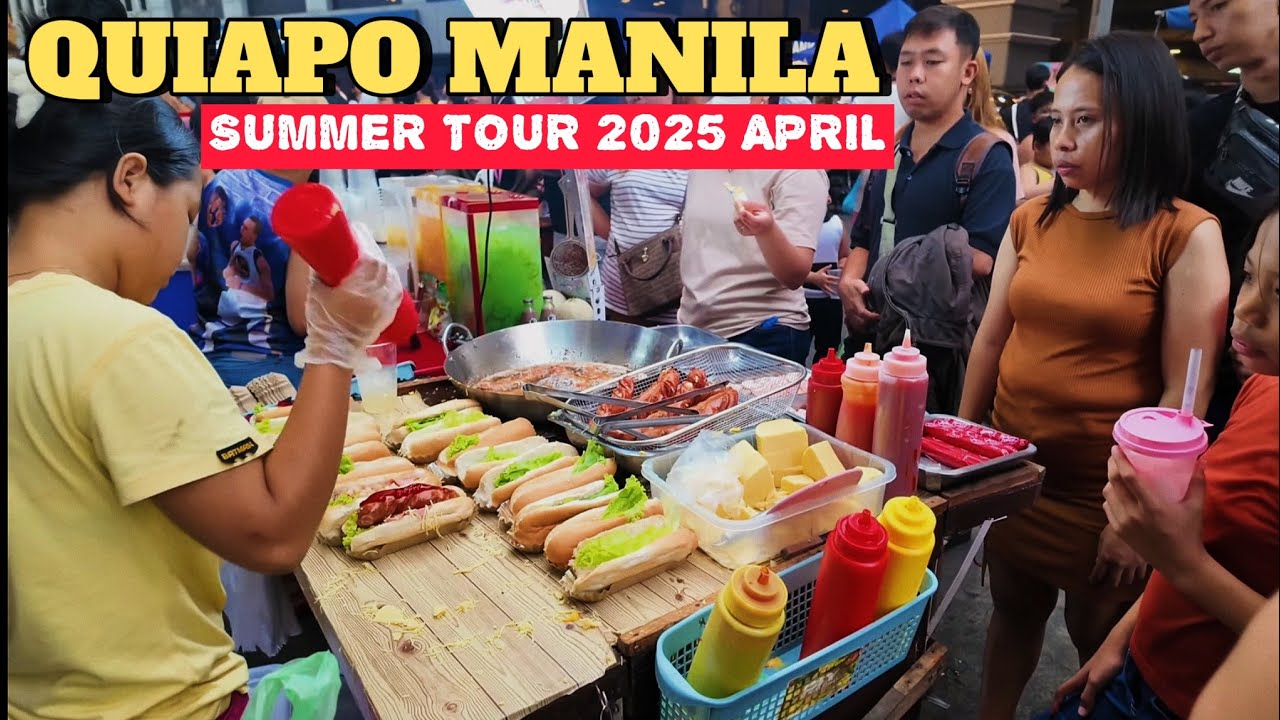 QUIAPO MANILA SUMMER TOUR 2025 APRIL | STREET FOOD MARKET QUIAPO MANILA PHILIPPINES 🇵🇭