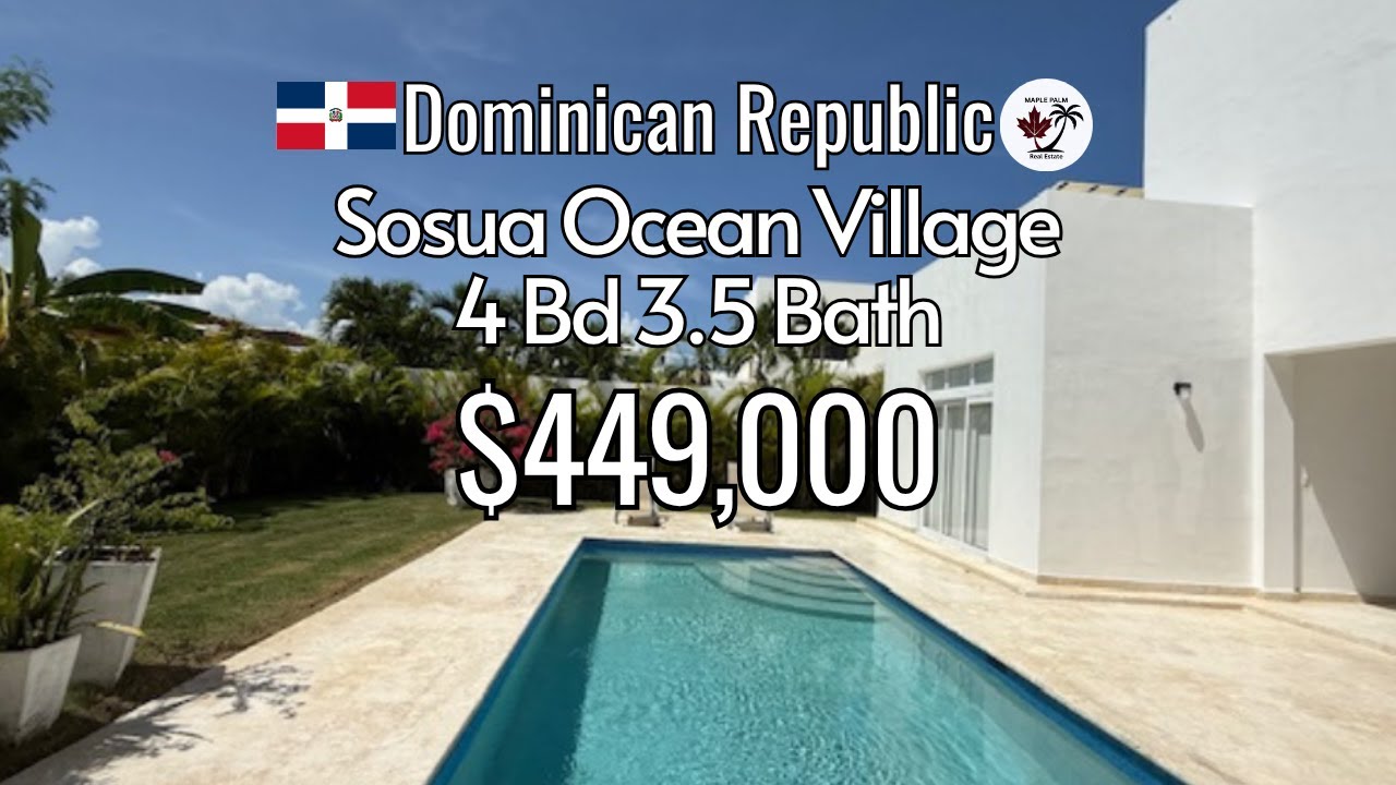 Ocean View House in Sosua Ocean Village for Sale 4 beds $449k HOA $341