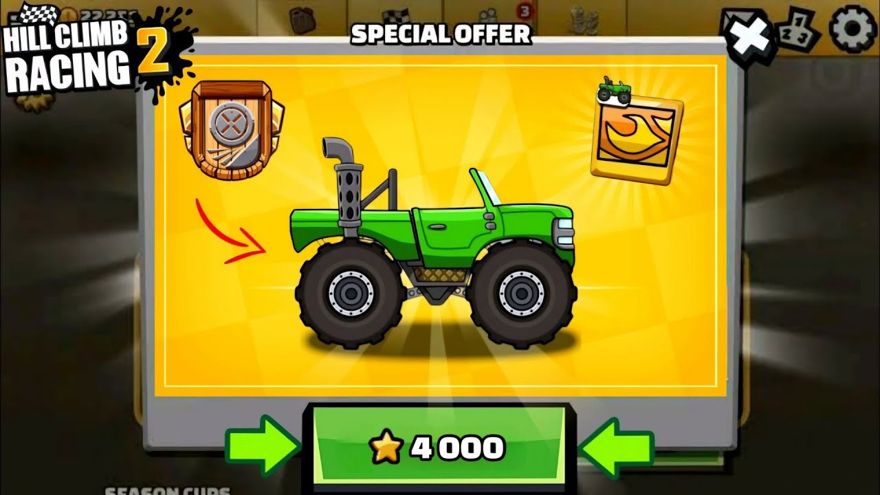 BECOME MONSTER TRUCK ALSO NEW ADVENTURE RANK !! IN - Hill Climb Racing 2