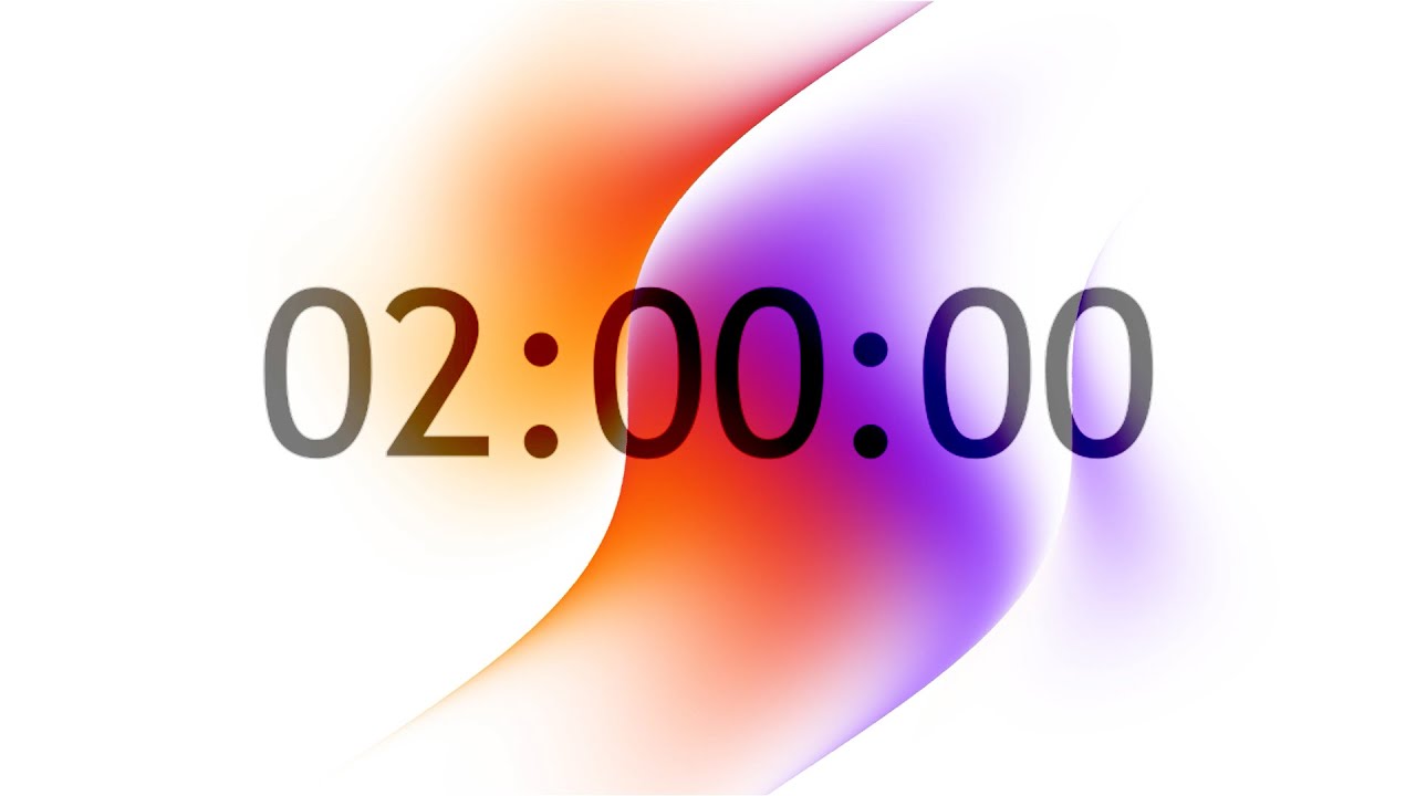 2 Hour Aesthetic Countdown Timer ⏳ (02:00:00) | Soft Gradient Background | Fullscreen