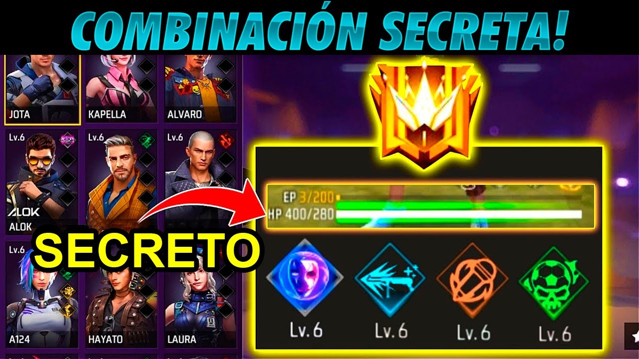 🔴 15 MEJORES COMBINACIONES de HABILIDADES en FREE FIRE 🔥 | SUBE a HEROICO y MAESTRO