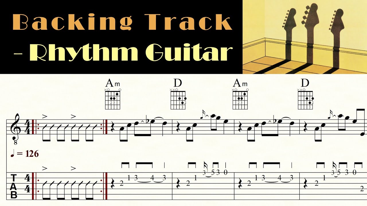 APACHE | THE SHADOWS | Backing Track | - Rhythm Guitar | Play along | Sheet Music & TAB