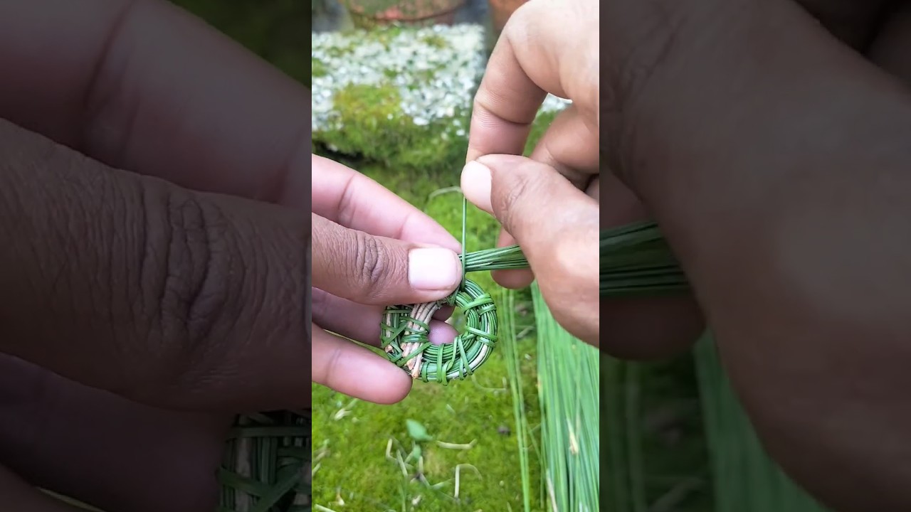 how to start pine needles basket making #pineconya basket