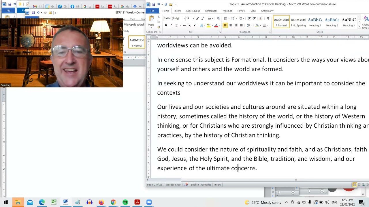 An introduction to Christian thinking - 35 minutes