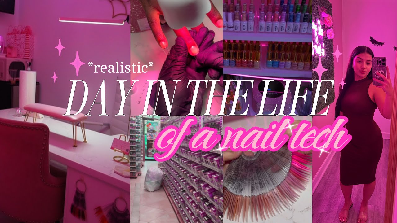 ⟡ FULL day in the life of a nail tech ⟡ [ mini tutorials, $tore run, 4 clients + more ]