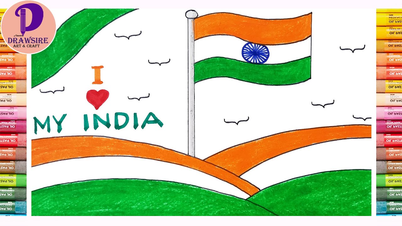 Republic Day Drawing _ How To Draw Republic Day Poster Easy Step By Step _ 26 January Drawing