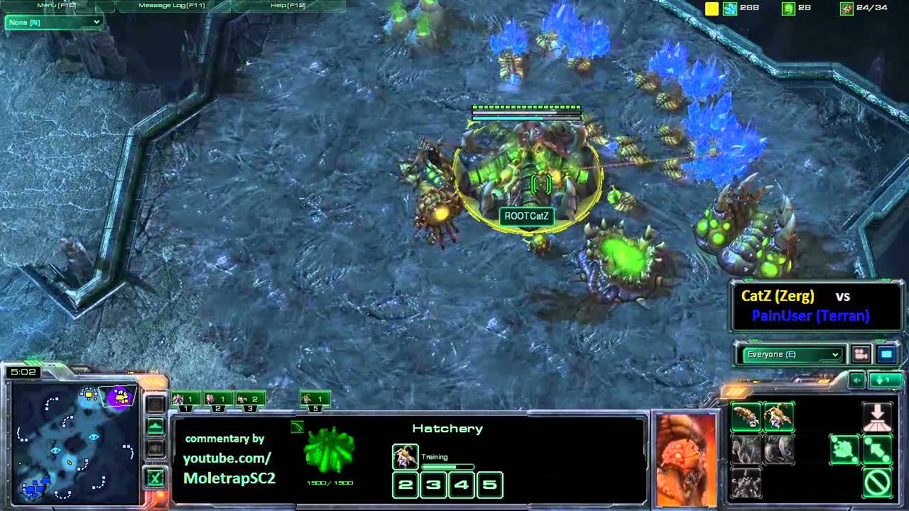 PainUser vs CatZ Game 1 on Xel'Naga Caverns (Part 1)