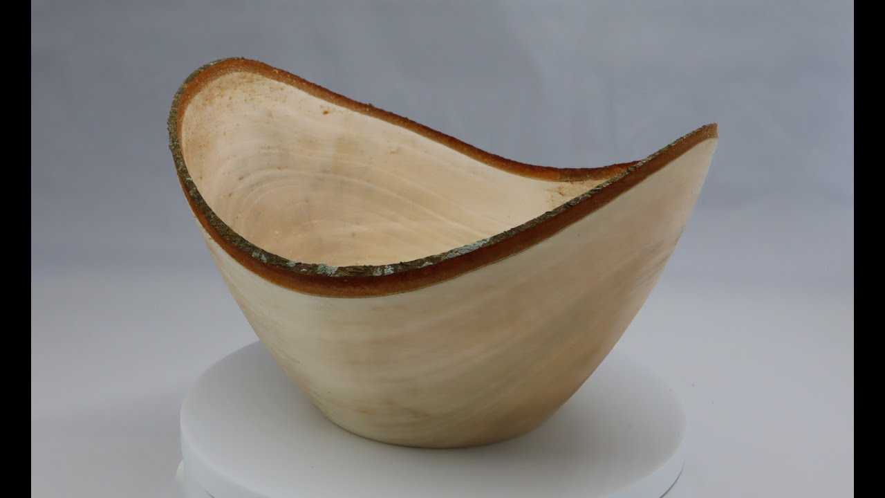 Woodturning #46   Turning green.  A thin walled, natural edge Bowl