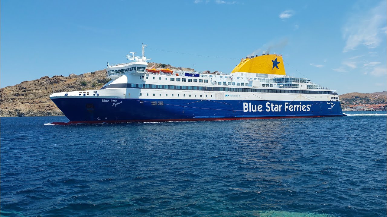Blue Star Myconos: Arrival At The Port Of Limnos & Departure From The Port Of Limnos