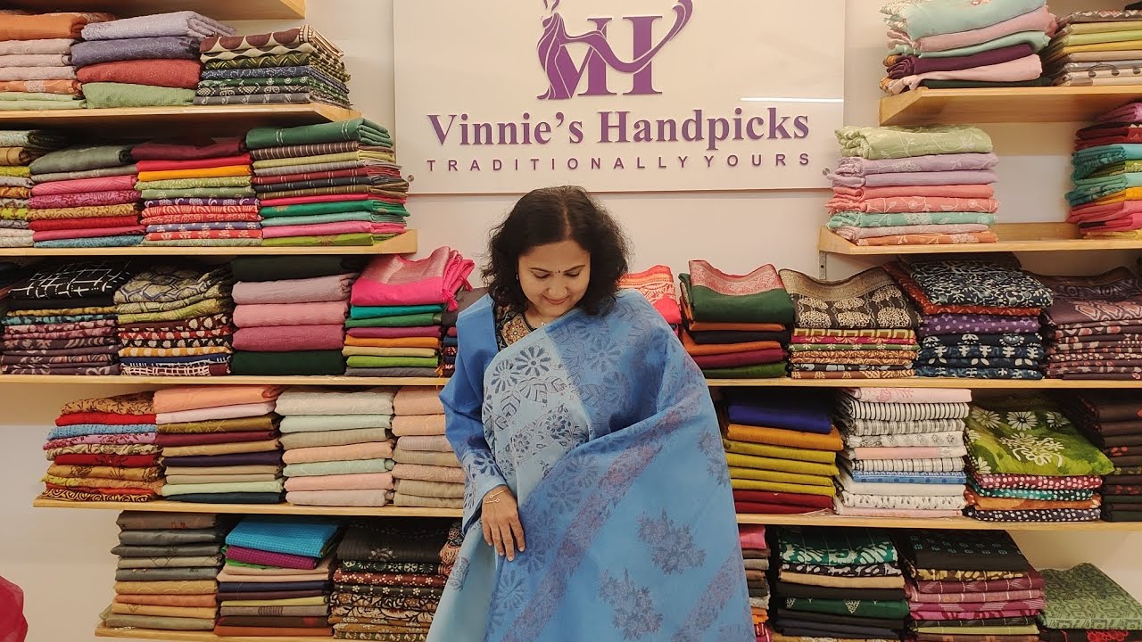 Saree Kissa 603 - Block Printed Supernet Kota Sarees @VinniesHandpicks