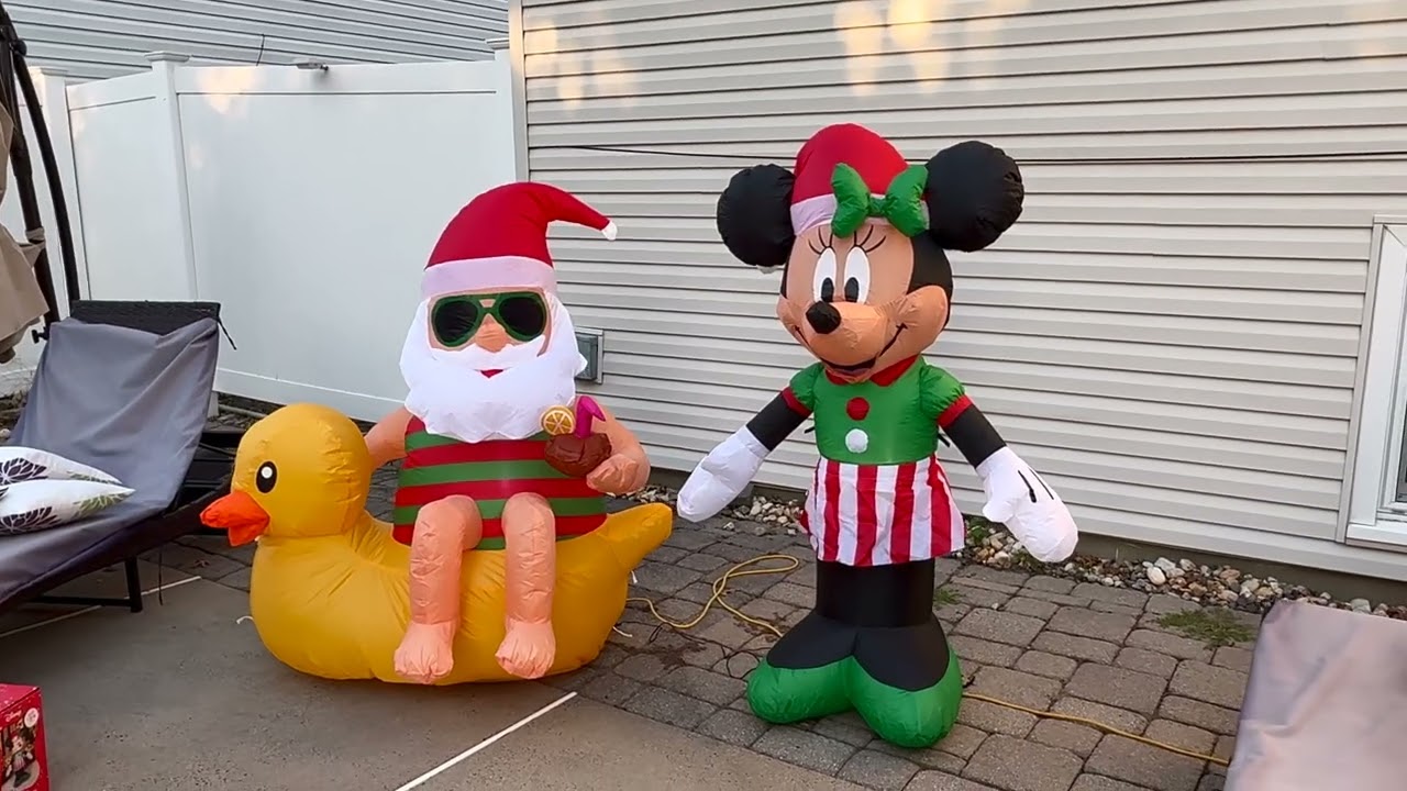 Minnie Mouse Airblown Inflatable Holiday Lights Gemmy Christmas unboxing