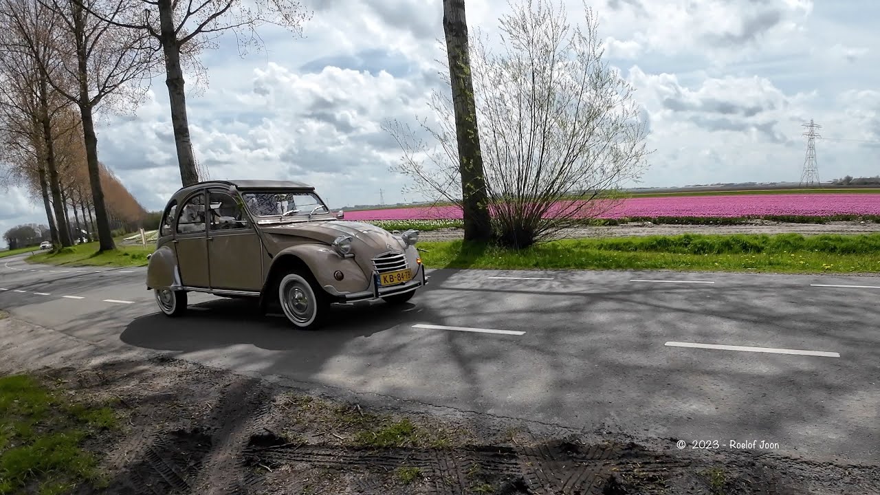 Tulpenfestival rit 2023 in de Flevopolder van de 2CV Club Nederland met start bij Museum Schokland
