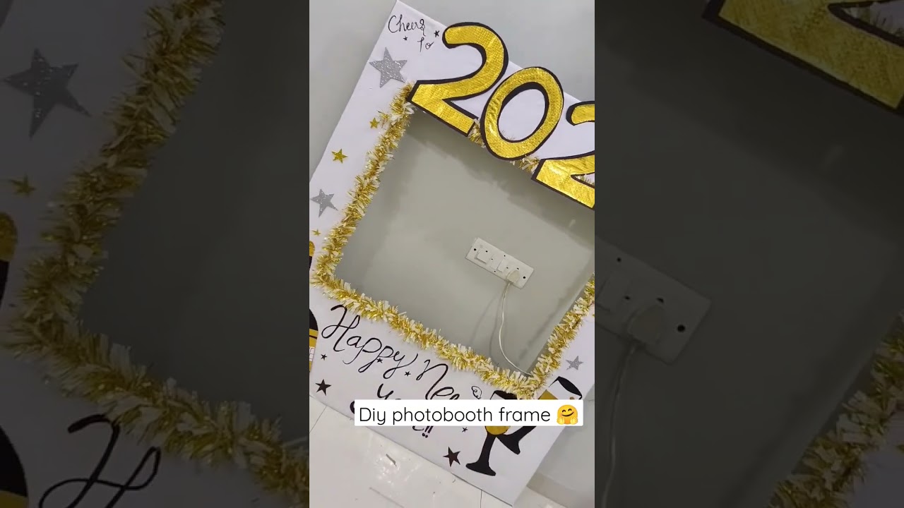 Diy photo booth frame from cardboard box #shorts #short #craft #diy #viral #art #photography