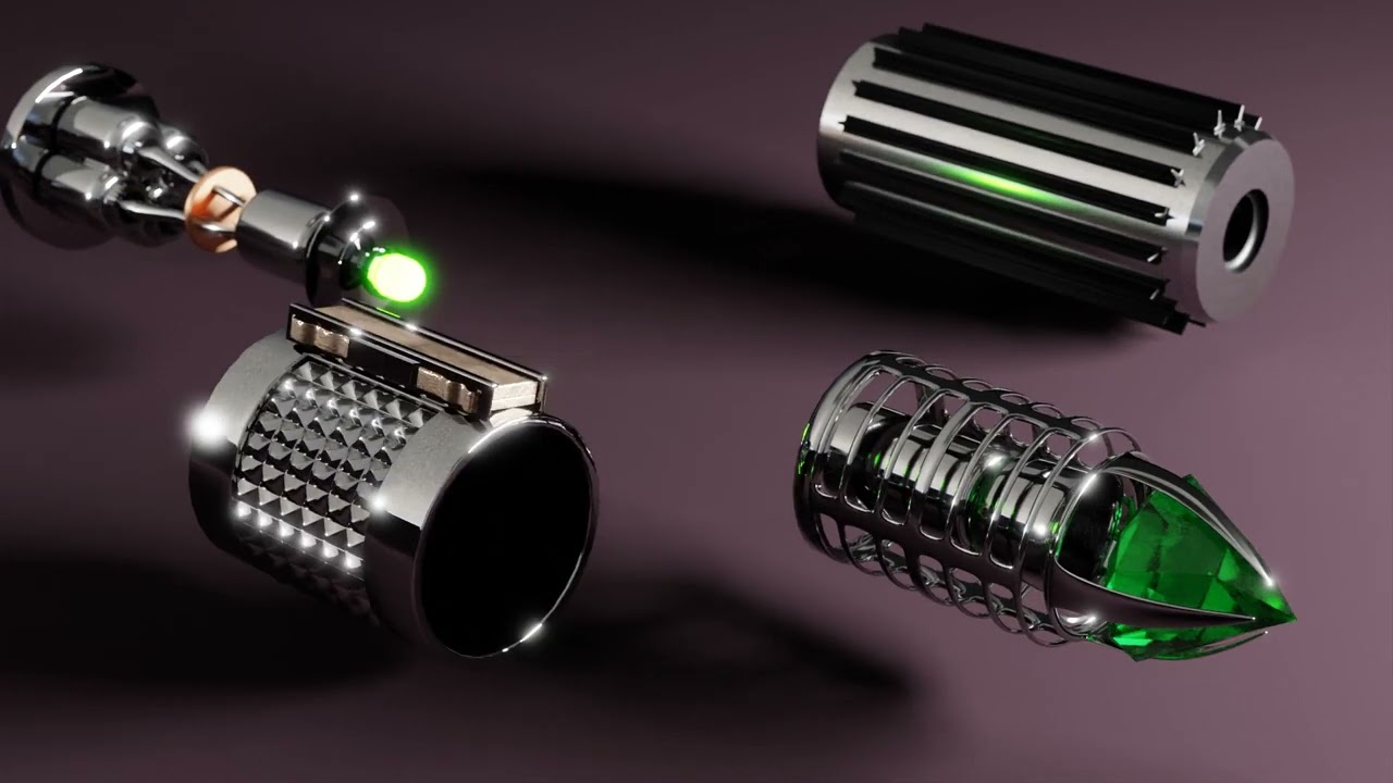 Hard surface modelling, Green Lightsaber
