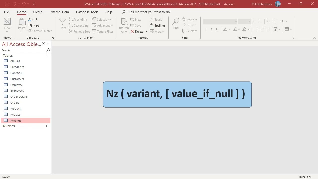 How to use Nz or Null to Zero Function in MS Access - Office 365