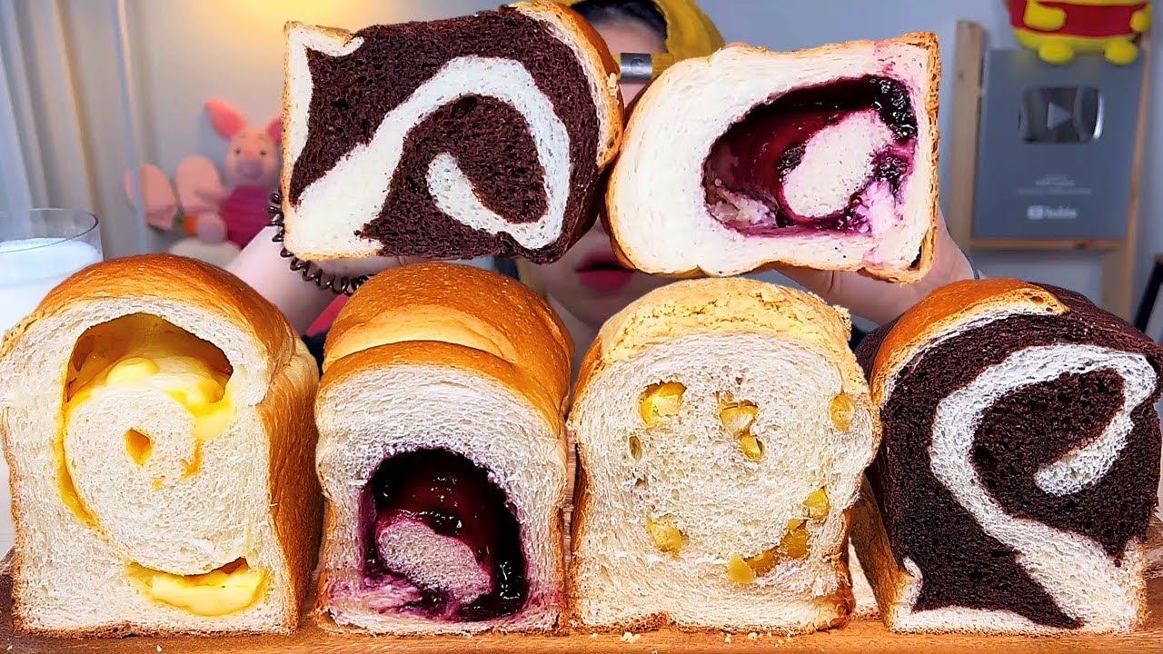 오늘은 식빵🍞이다! 밤 치즈 블루베리 초코롤 통식빵 디저트 먹방 Dessert Mukbang