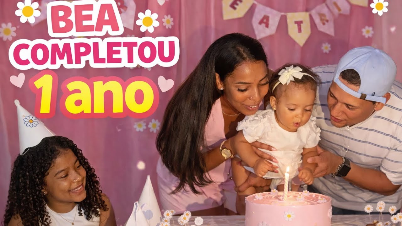 ANIVERSÁRIO DE 1 ANINHO DA BEA 🌼 um dia inesquecível cheio de amor. Abrimos os presentes 