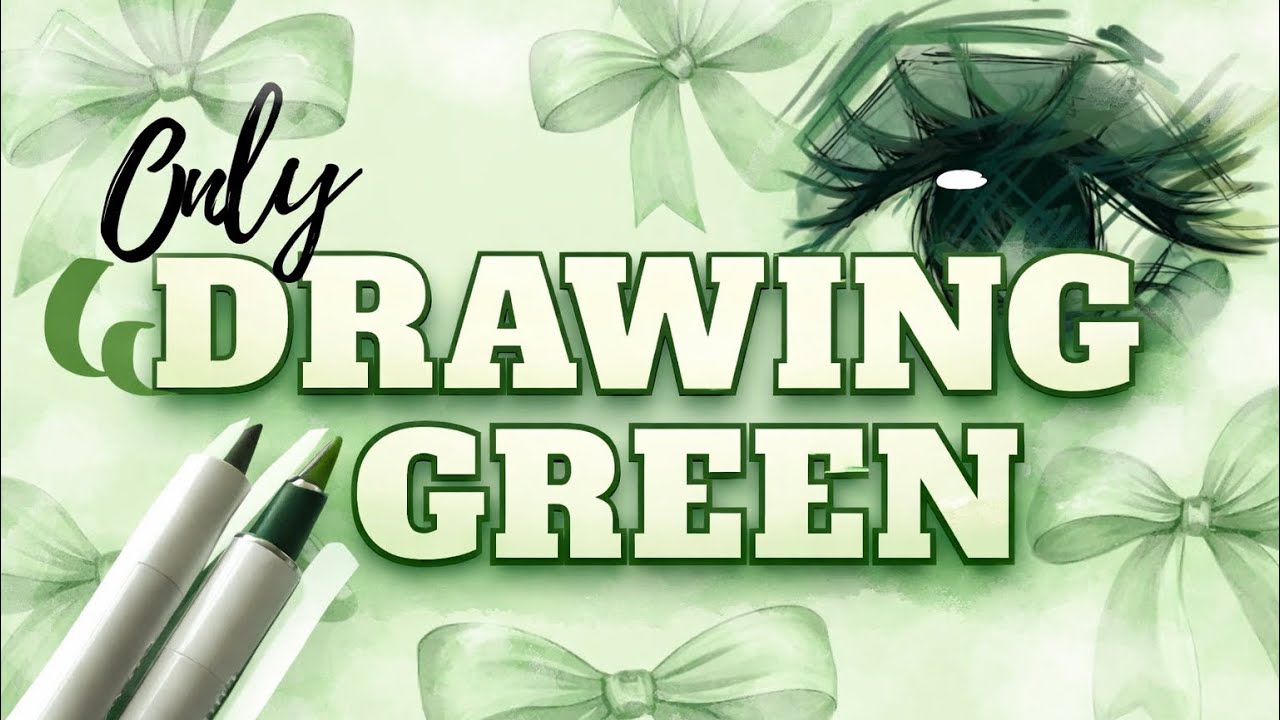 What happens when you only draw in Green??| Ohuhu Markers and water color set🍀🍏