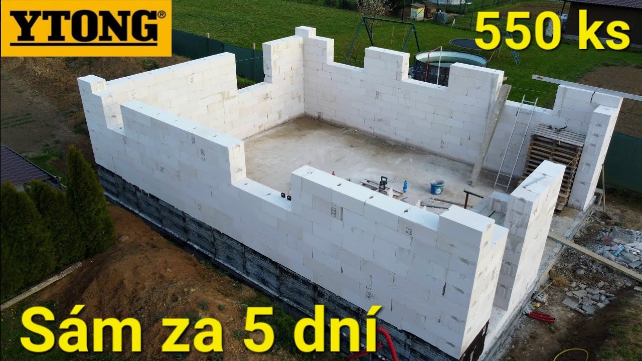 Кладка мастерской мечты из газобетонной кладки Ytong Lambda YQ 375. Самостоятельно за 5 дней.
