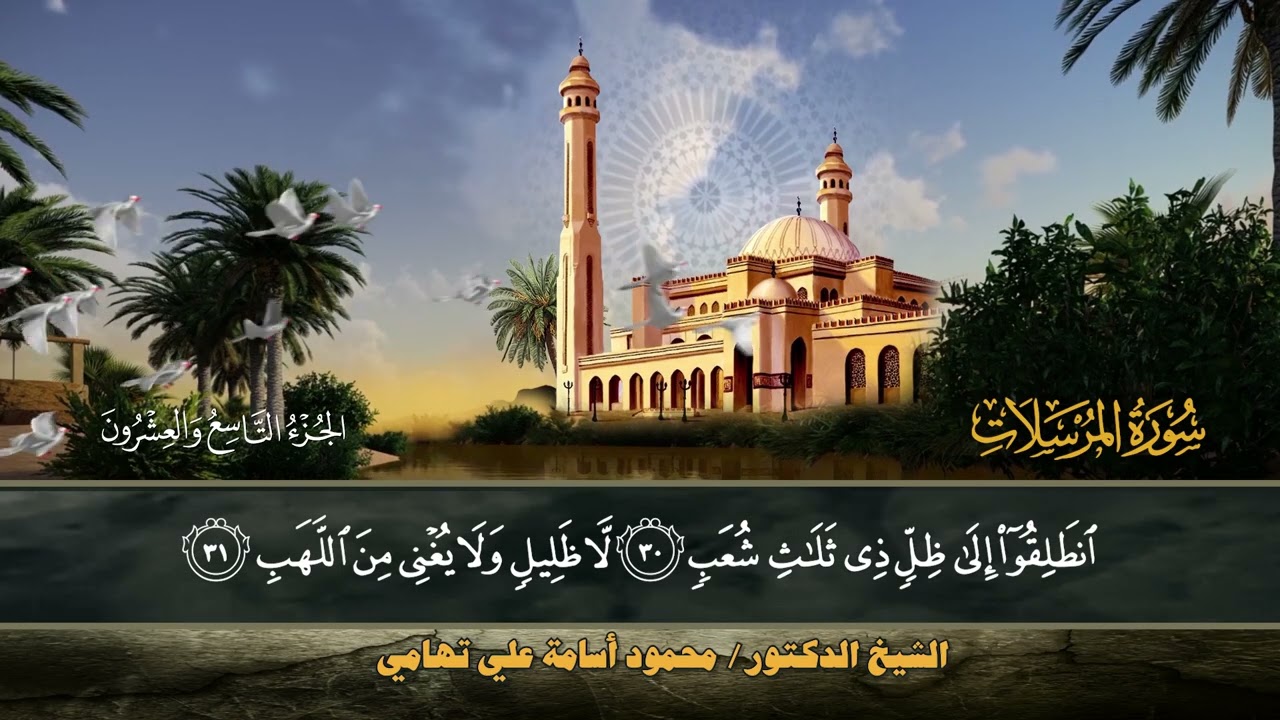 سورة (المرسلات) من (المصحف المرتل) للشيخ الدكتور/ محمود أسامة علي تهامي -حفظه اللهُ تعالى-