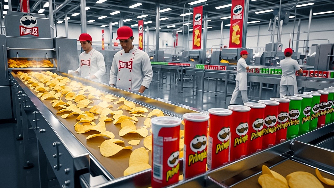 كيف يتم تصنيع البرنجليز داخل المصنع - Pringles Factory