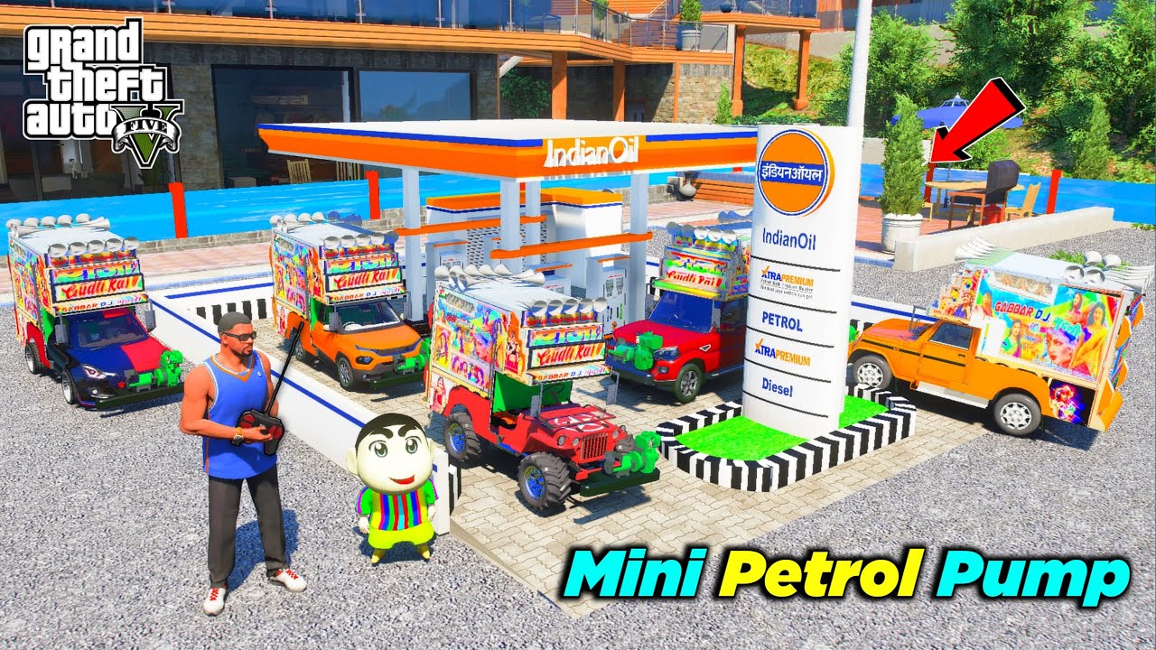 Franklin & Shinchan Make Mini Petrol Pump For Mini RC DJ Cars in GTA 5 || JNK GAMER