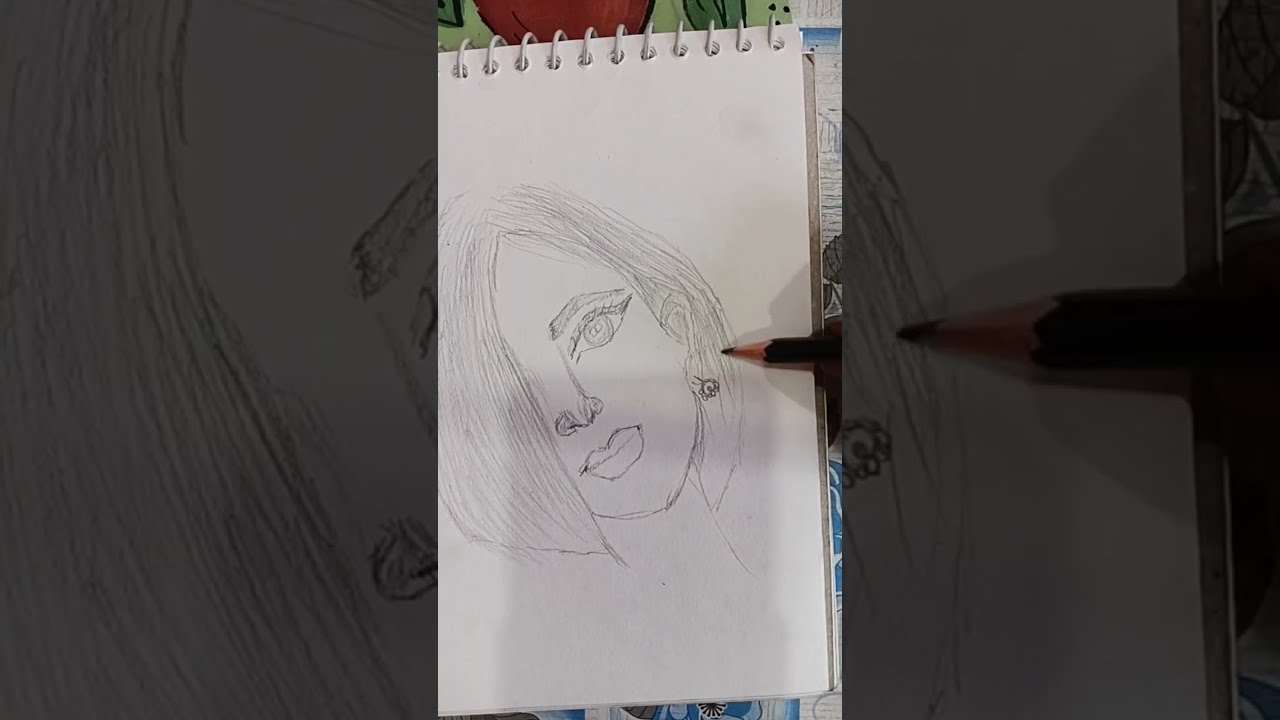 Beautiful girl sketch,,😯