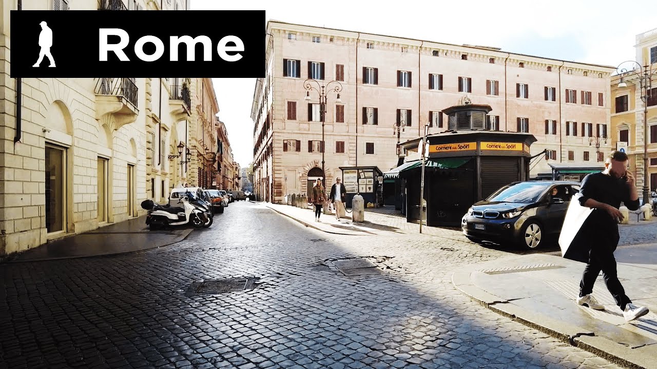Rome Sunshine walk from Via Napoleone III to Piazza Borghese | Outside Walker