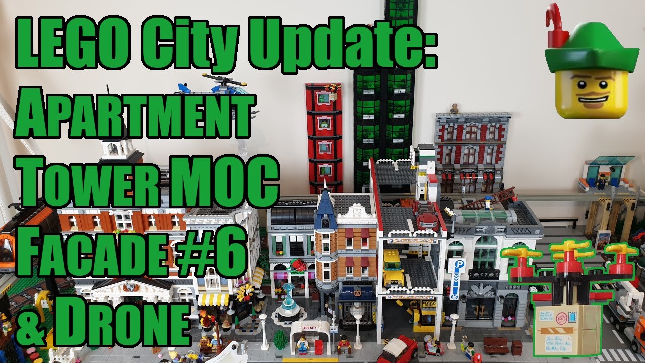 LEGO City Update - Apartment Tower MOC - Facade #6 & Drone 🏢🏹