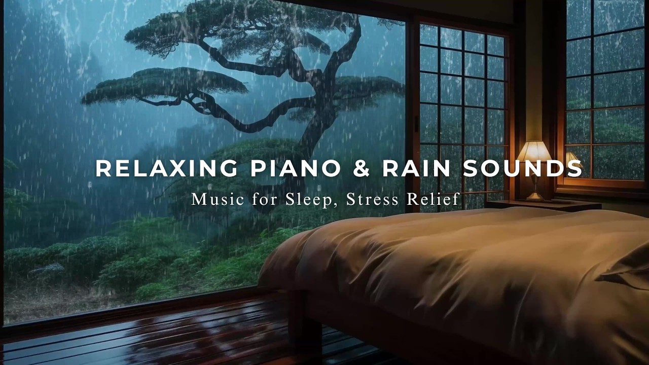 Deep Sleep in 3 Minutes – Calm Piano Music and Rain Sounds for Stress Relief at Night
