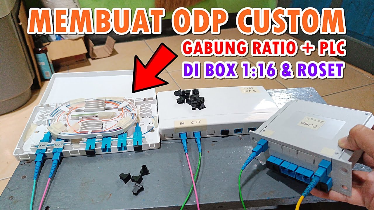 Custom ODP Menggunakan Splitter Rasio + PLC di Box 1:16 dan Roset 8 Core