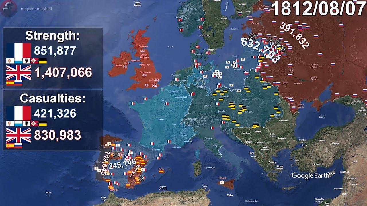 Napoleonic Wars with units using Google Earth