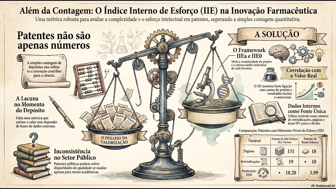 [PT-BR] Avaliação de patentes farmacêuticas com o Índice Interno de Esforço (IIE) (NotebookLM)
