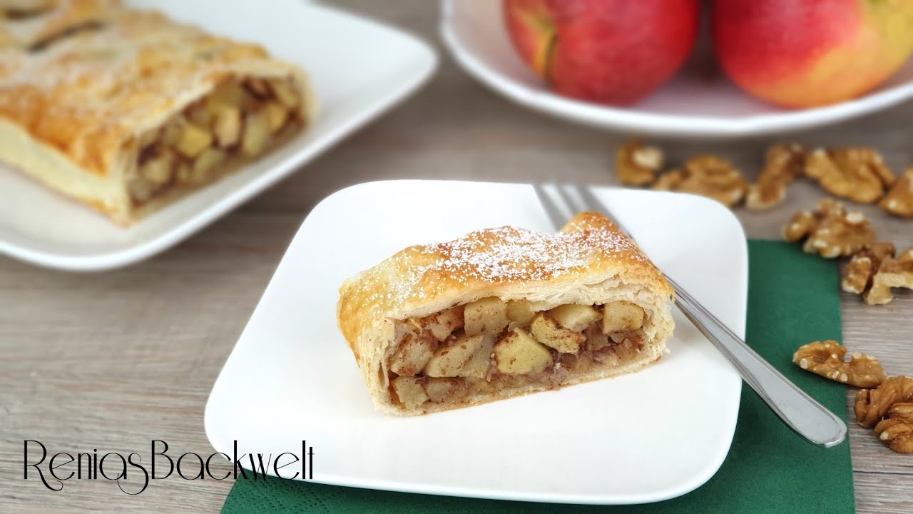 F&uuml;llen, einrollen, fertig 🍎 Apfelstrudel aus Bl&auml;tterteig