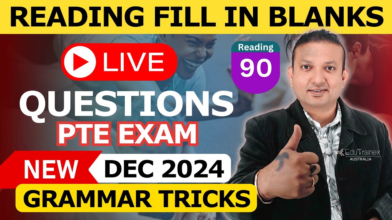 PTE Reading Fill in the Blanks | Grammar Tricks Dec 2024 | Edutrainex