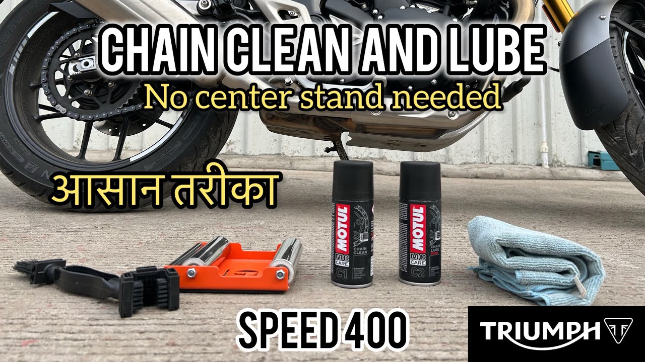 Clean and lube your bike chain without center stand | Speed 400 | Motul