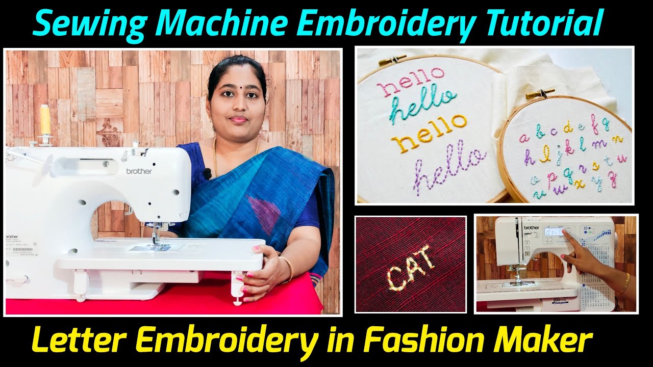 Sewing Machine Embroidery Tutorial for Beginners | Letter Embroidery Brother FS101 Online Tailoring