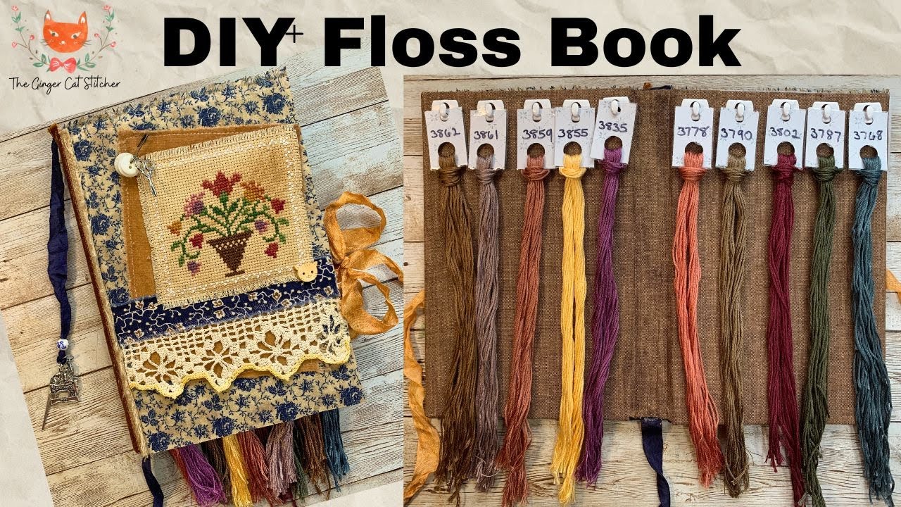 FLOSS BOOK ORGANIZER / Organize your cross stitch embroidery floss with a recycled book