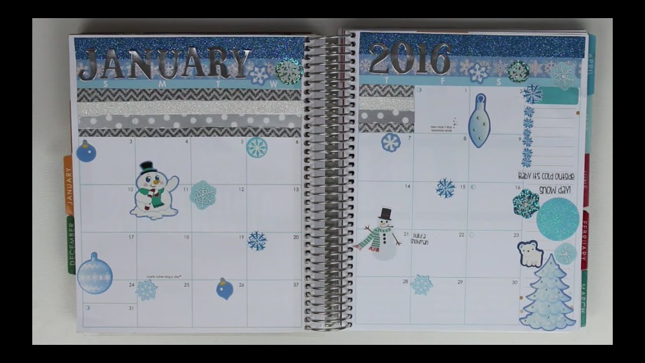 Plan With Me! *January Monthly Spread* ~Winter Themed~