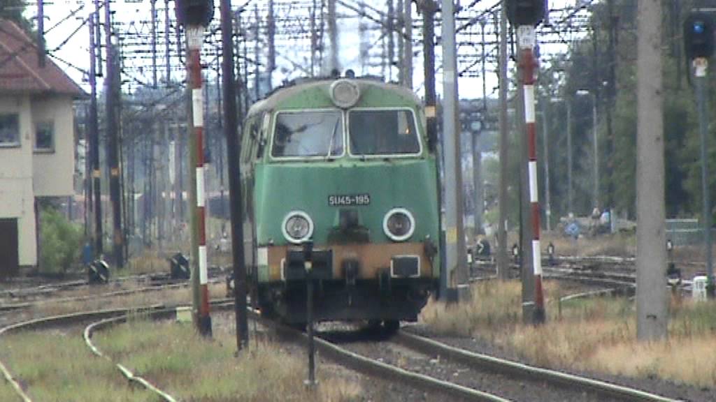 Zmiana trakcji w Ełku - SU45 na EP07. Mijanka pociągów TDP.