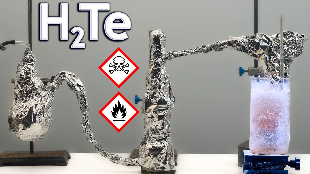 Этот газ разлагается на свету! Жидкий теллуроводород: синтез, реакции и опасности.