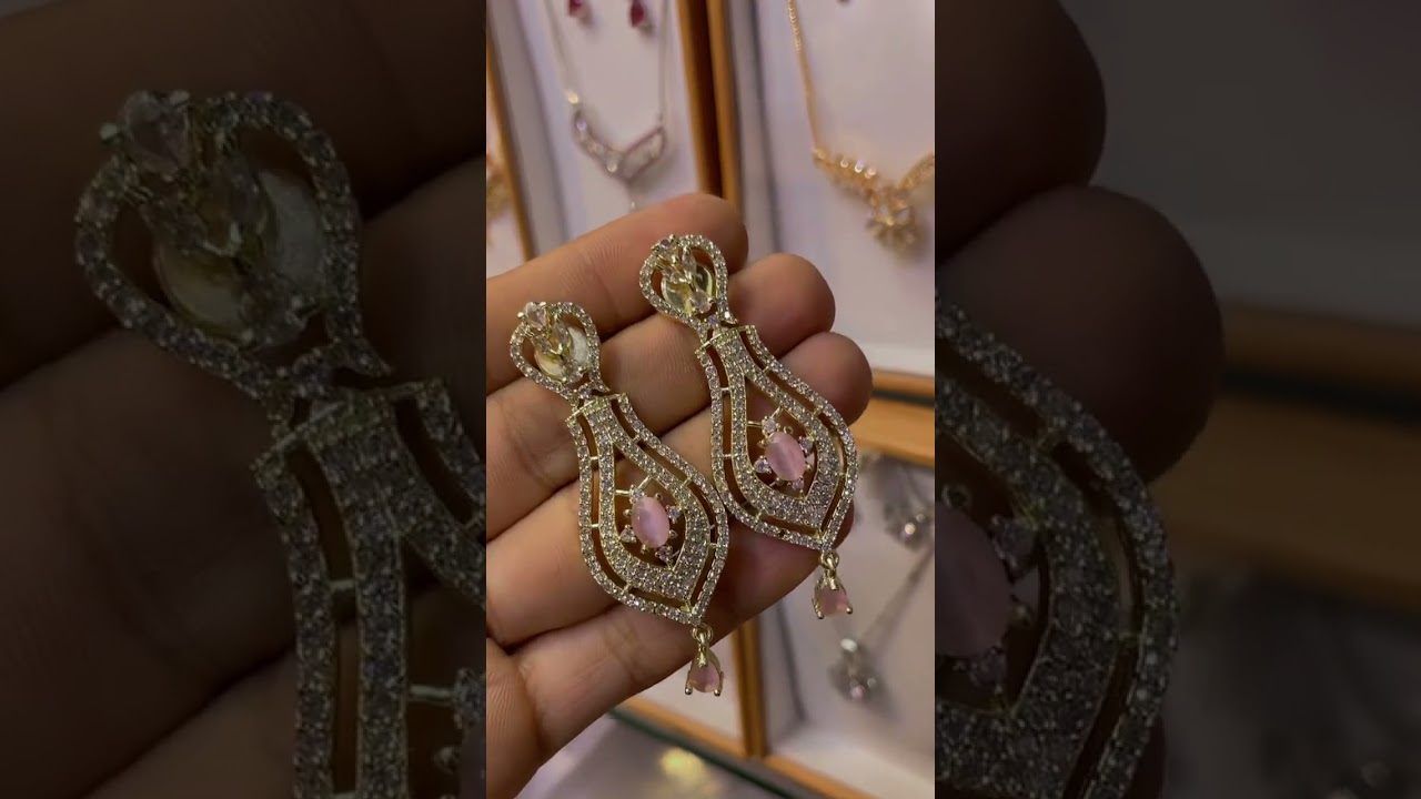 Indian zircon earrings #indian #zircon #subscribe #jewellery #views